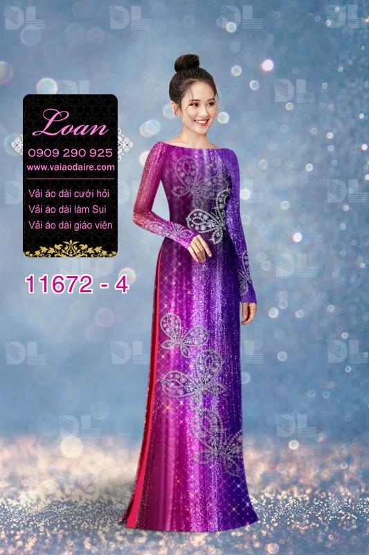 Vải áo dài hoa 3D