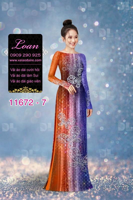 Vải áo dài hoa 3D