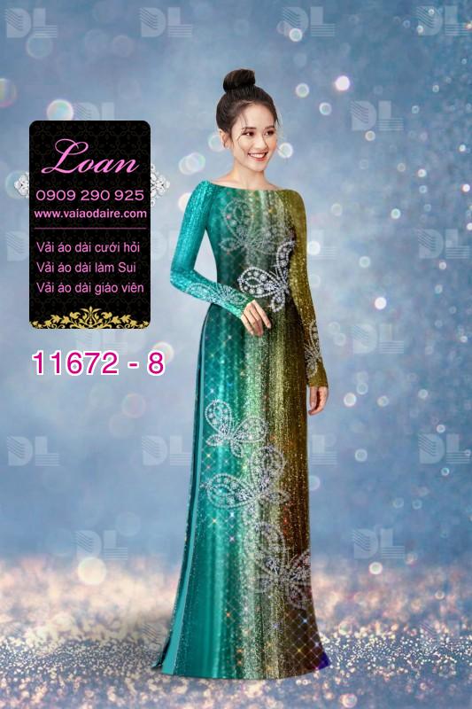 Vải áo dài hoa 3D