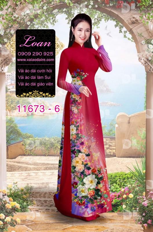 Vải áo dài hoa 3D
