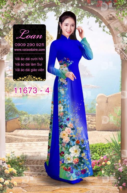 Vải áo dài hoa 3D