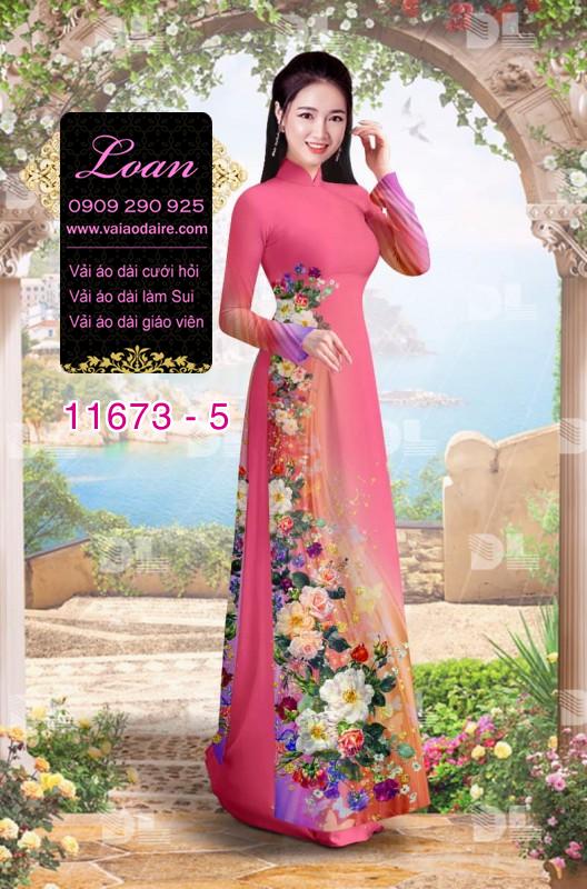 Vải áo dài hoa 3D