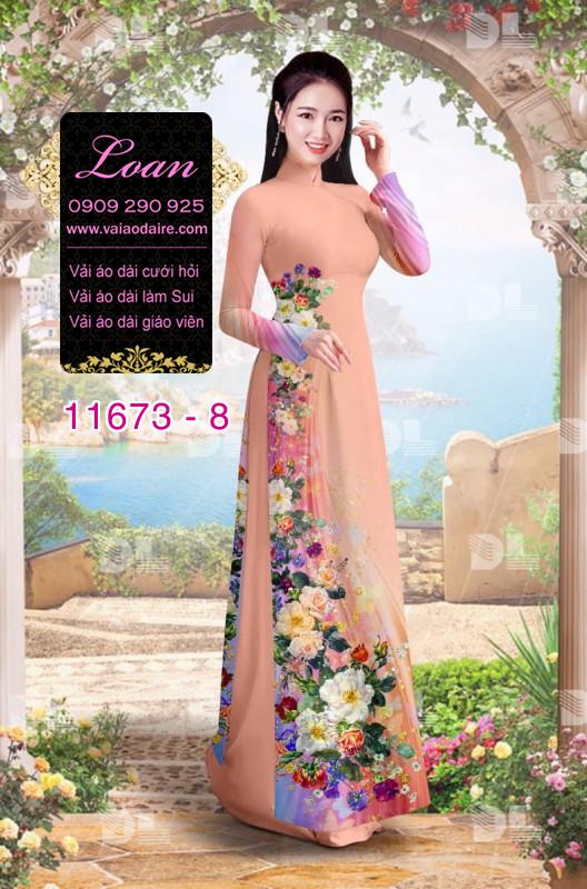 Vải áo dài hoa 3D