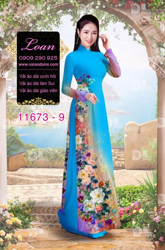 Vải áo dài hoa 3D