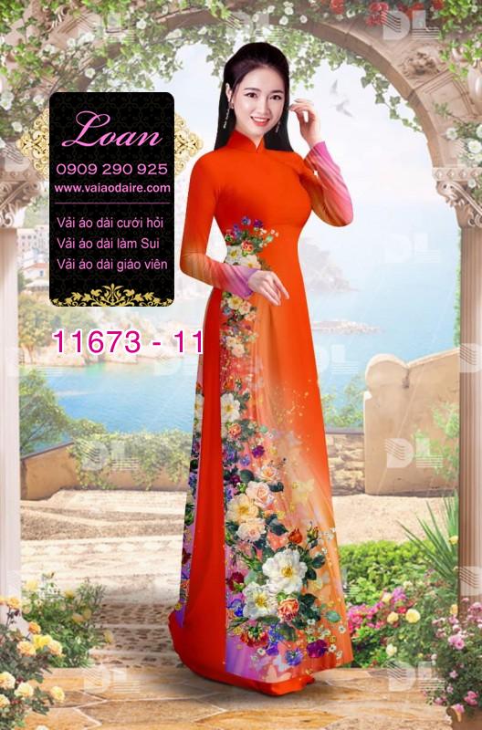 Vải áo dài hoa 3D