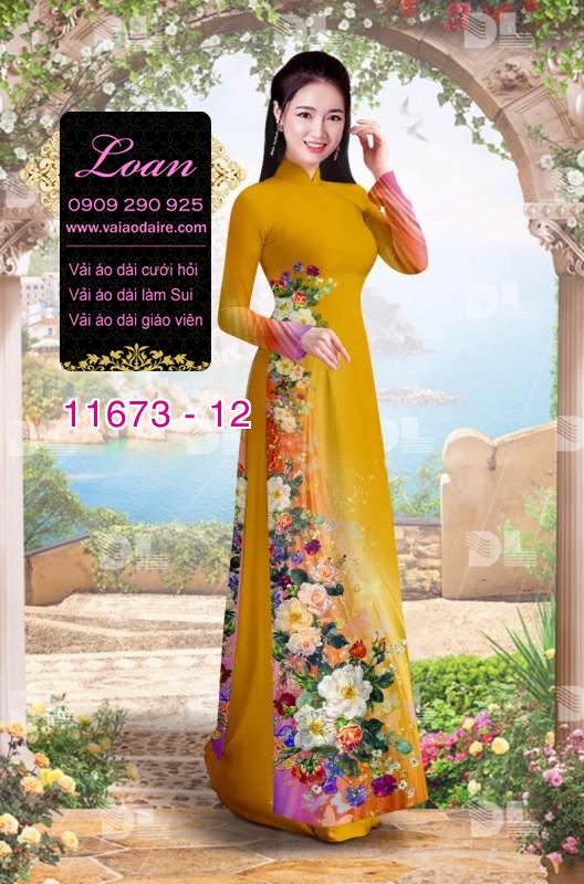 Vải áo dài hoa 3D