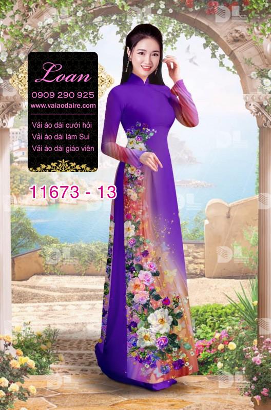 Vải áo dài hoa 3D