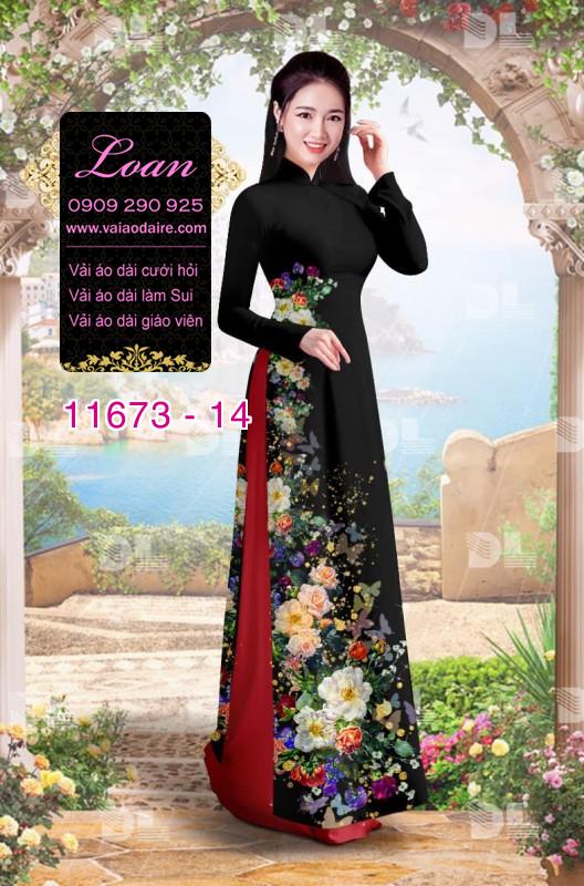Vải áo dài hoa 3D