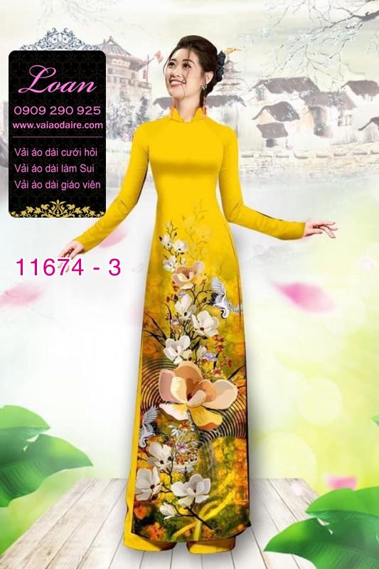 Vải áo dài hoa 3D