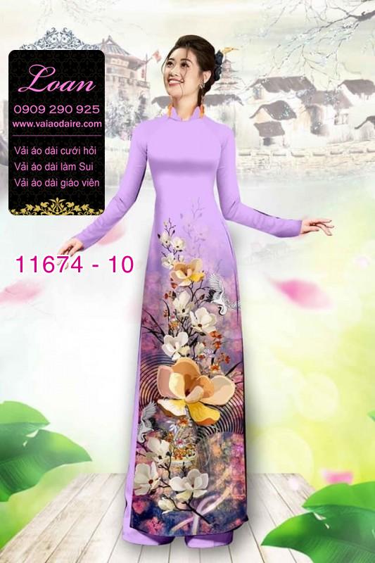 Vải áo dài hoa 3D