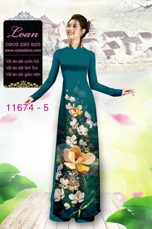 Vải áo dài hoa 3D