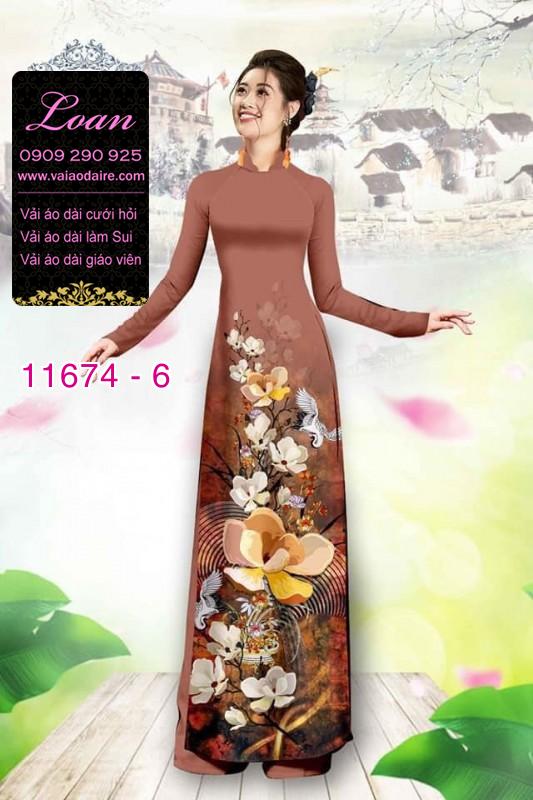 Vải áo dài hoa 3D