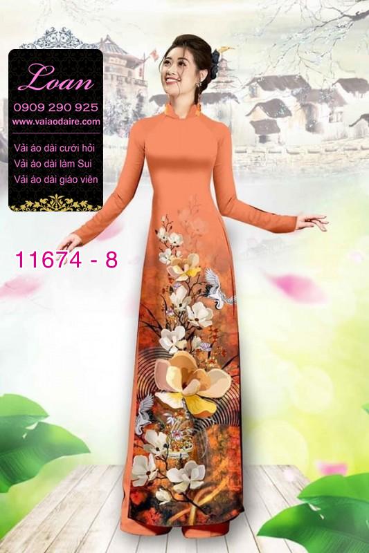 Vải áo dài hoa 3D