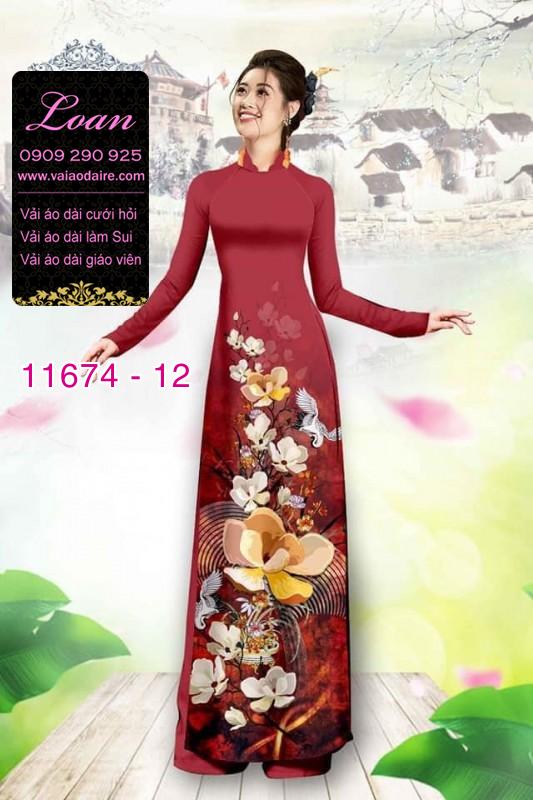 Vải áo dài hoa 3D