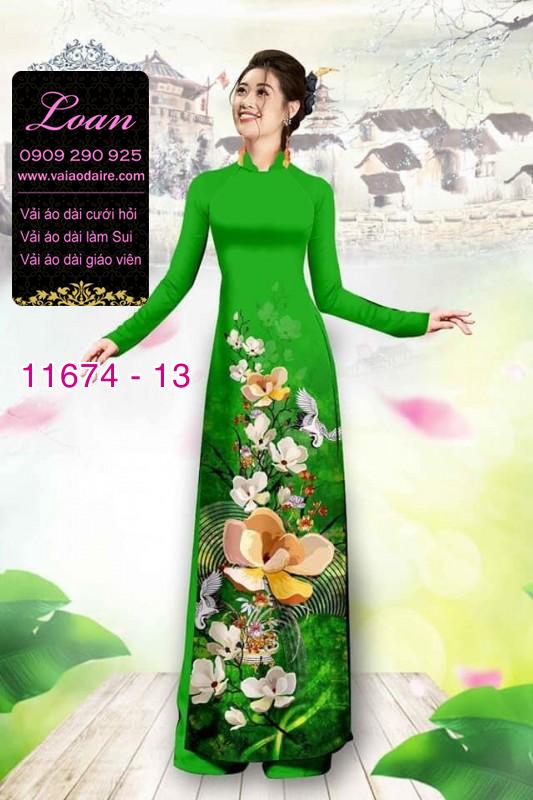 Vải áo dài hoa 3D
