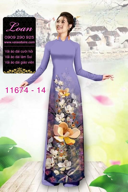 Vải áo dài hoa 3D