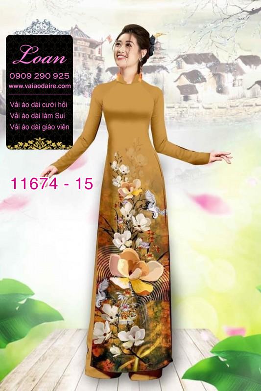 Vải áo dài hoa 3D