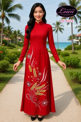 Vải áo dài kết pha lê-ADK 11679