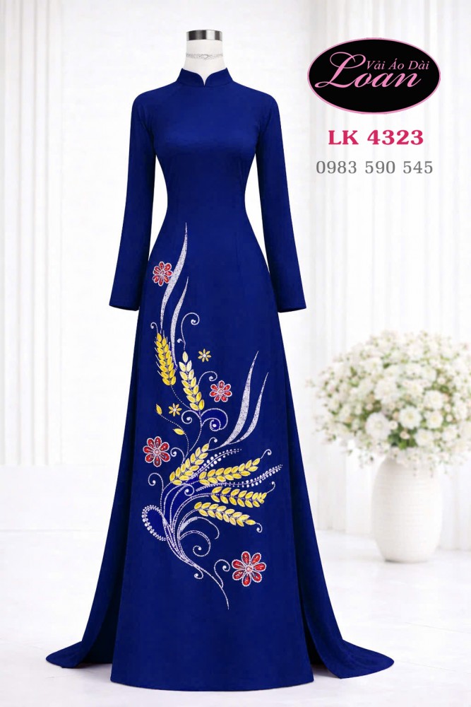 Vải áo dài kết pha lê