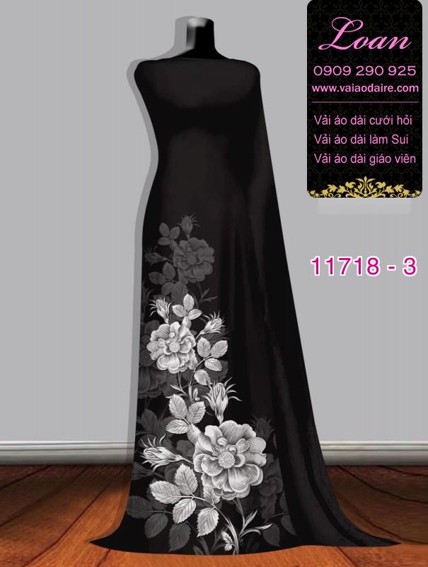 Vải áo dài hoa 3D