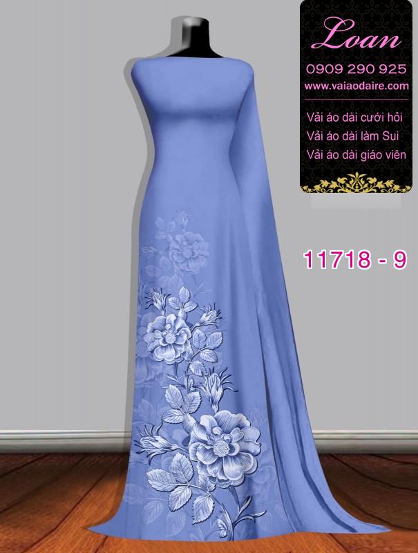 Vải áo dài hoa 3D