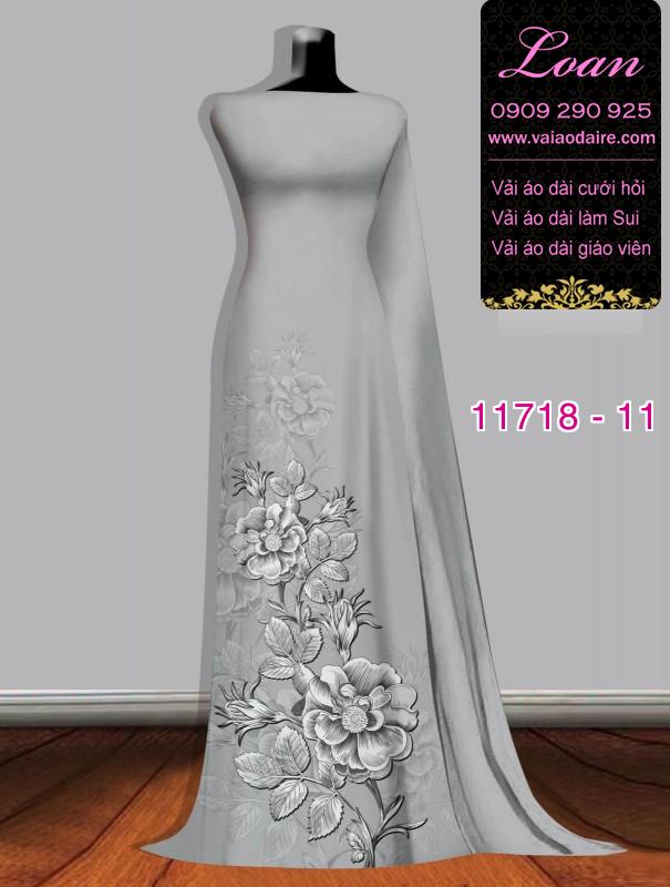 Vải áo dài hoa 3D