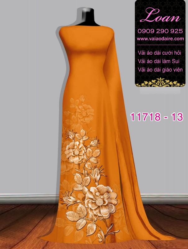 Vải áo dài hoa 3D