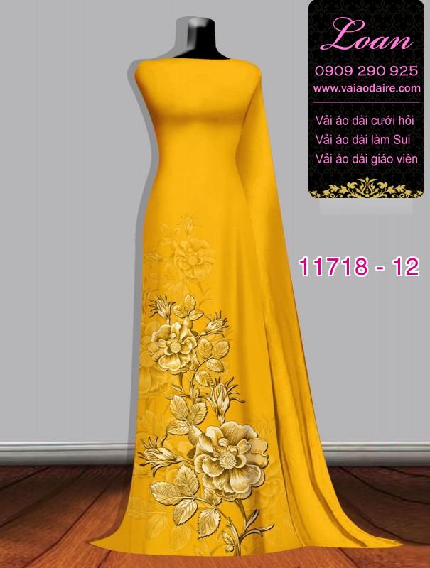 Vải áo dài hoa 3D