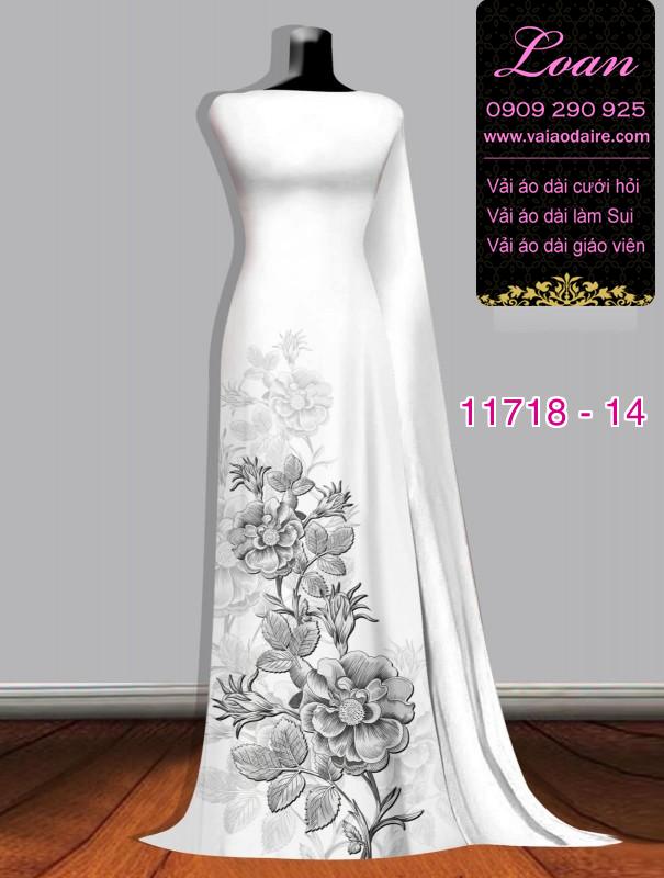 Vải áo dài hoa 3D