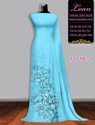 Vải áo dài hoa 3D-DT 11718