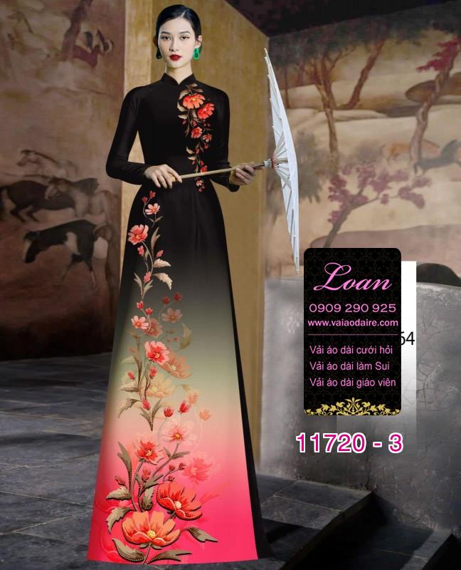 Vải áo dài hoa 3D Vải áo dài hoa 3D
