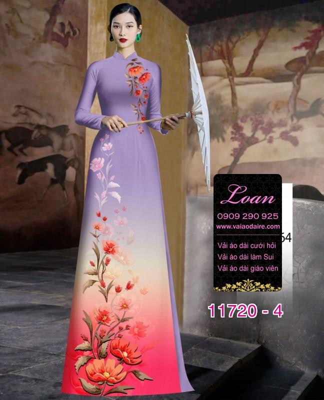 Vải áo dài hoa 3D Vải áo dài hoa 3D
