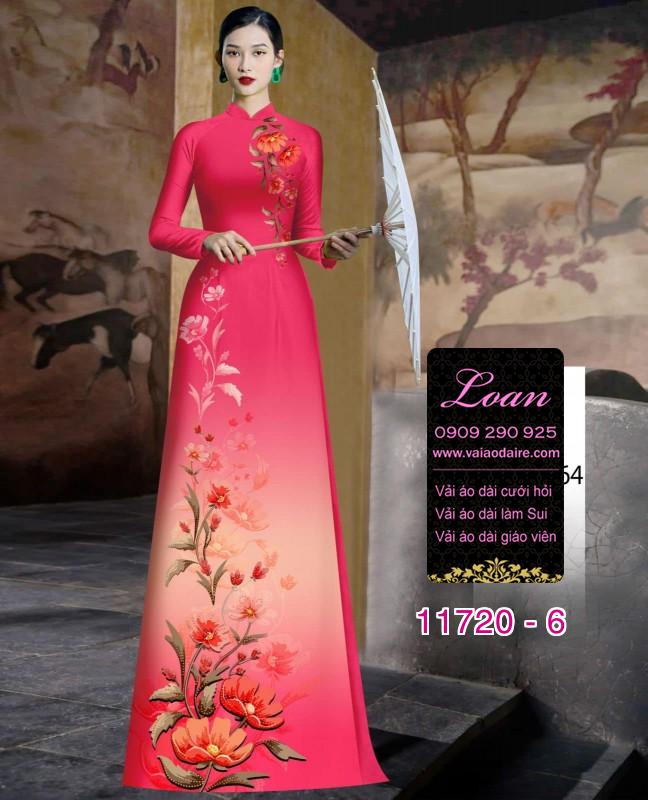 Vải áo dài hoa 3D Vải áo dài hoa 3D