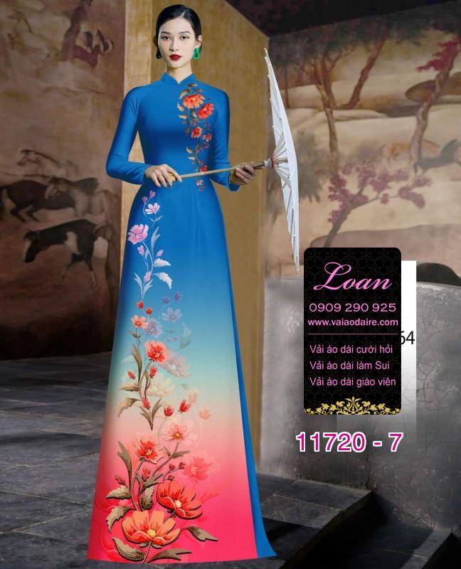 Vải áo dài hoa 3D Vải áo dài hoa 3D