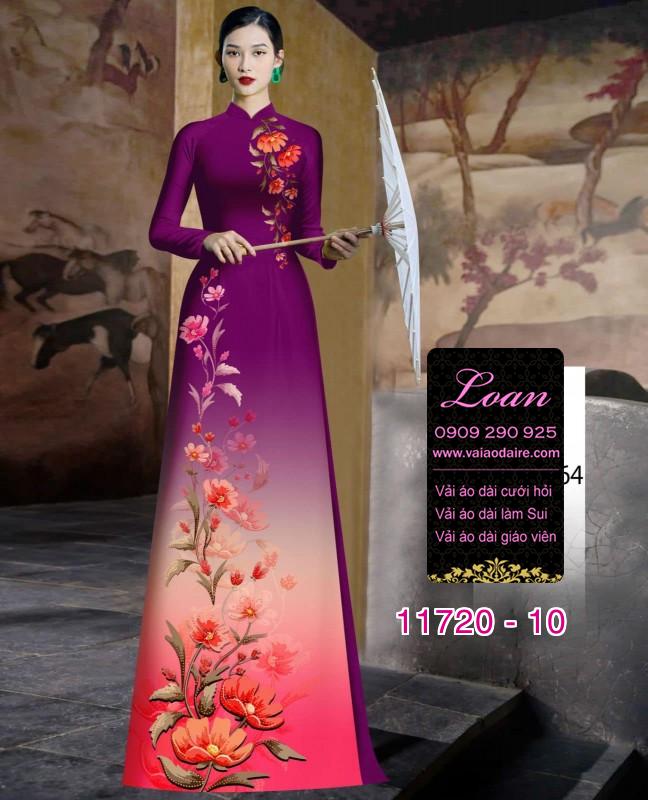 Vải áo dài hoa 3D Vải áo dài hoa 3D