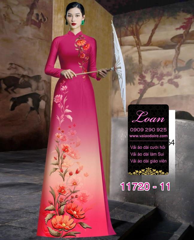 Vải áo dài hoa 3D Vải áo dài hoa 3D