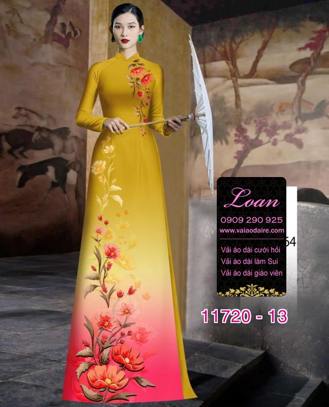 Vải áo dài hoa 3D Vải áo dài hoa 3D
