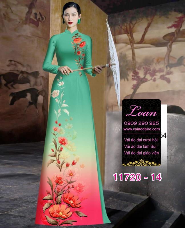 Vải áo dài hoa 3D Vải áo dài hoa 3D