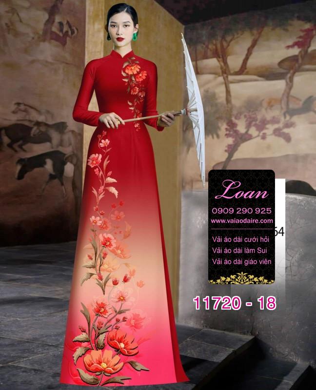 Vải áo dài hoa 3D Vải áo dài hoa 3D