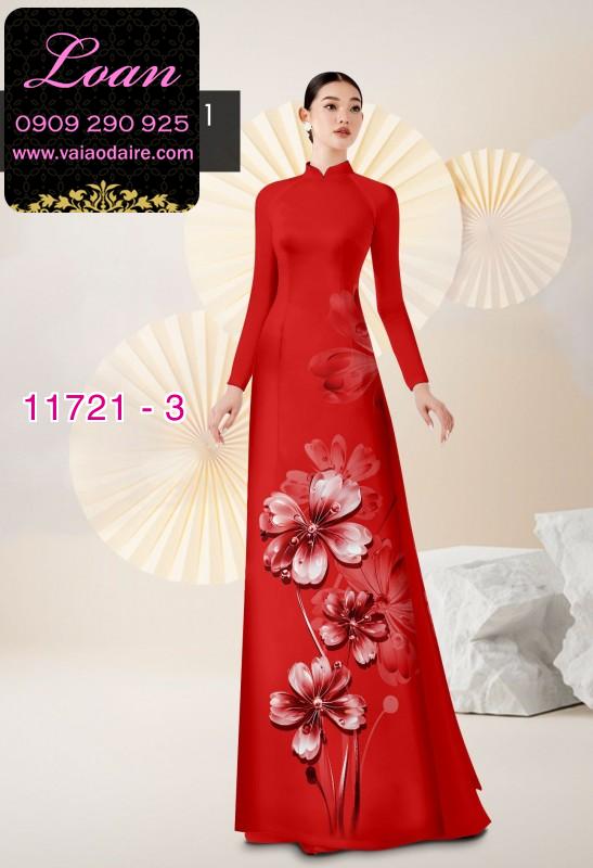 Vải áo dài hoa 3D