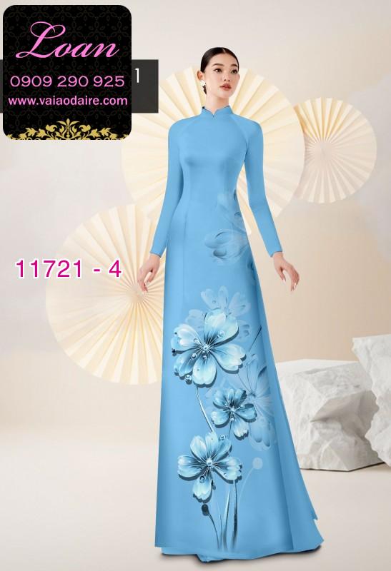 Vải áo dài hoa 3D