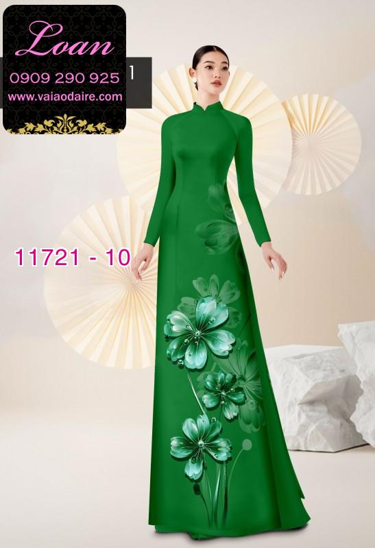 Vải áo dài hoa 3D