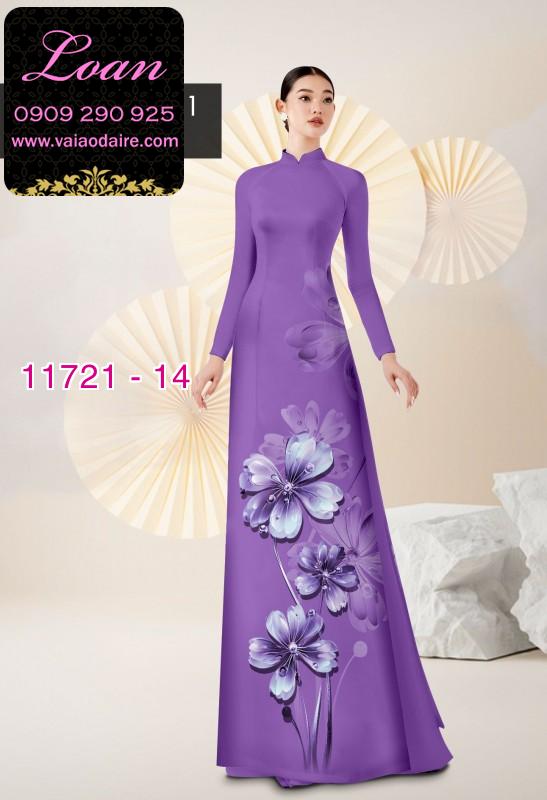 Vải áo dài hoa 3D