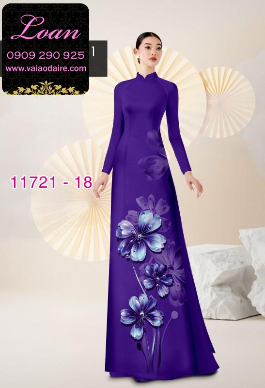 Vải áo dài hoa 3D