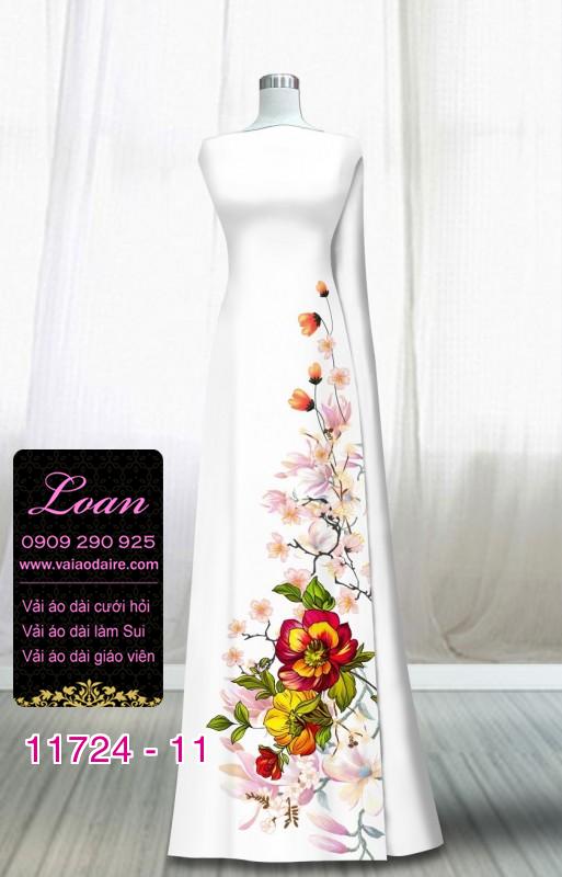 Vải áo dài hoa nhí