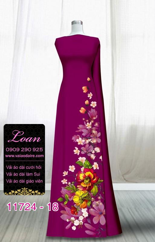 Vải áo dài hoa nhí