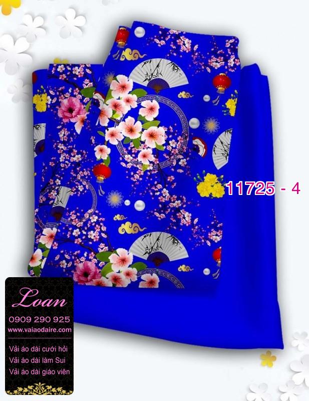Vải áo dài tết hoa mai