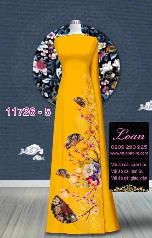 Vải áo dài tết hoa đào
