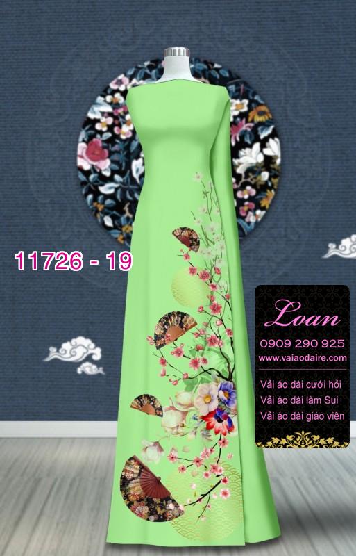 Vải áo dài tết hoa đào