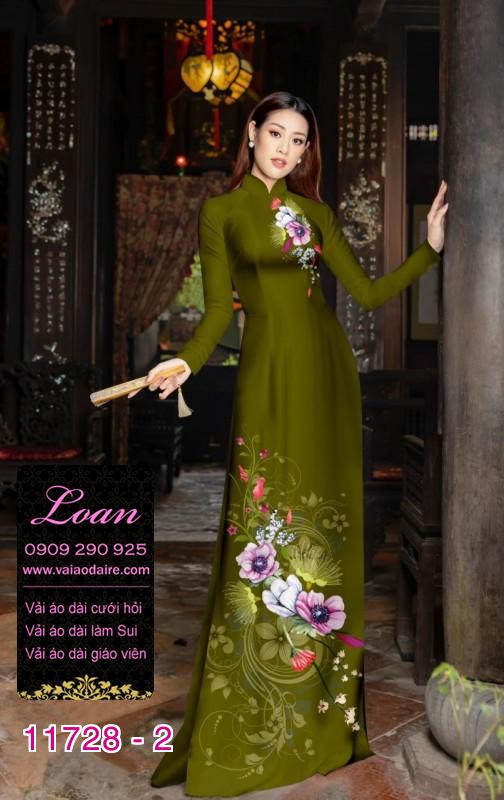 Vải áo dài hoa 3D